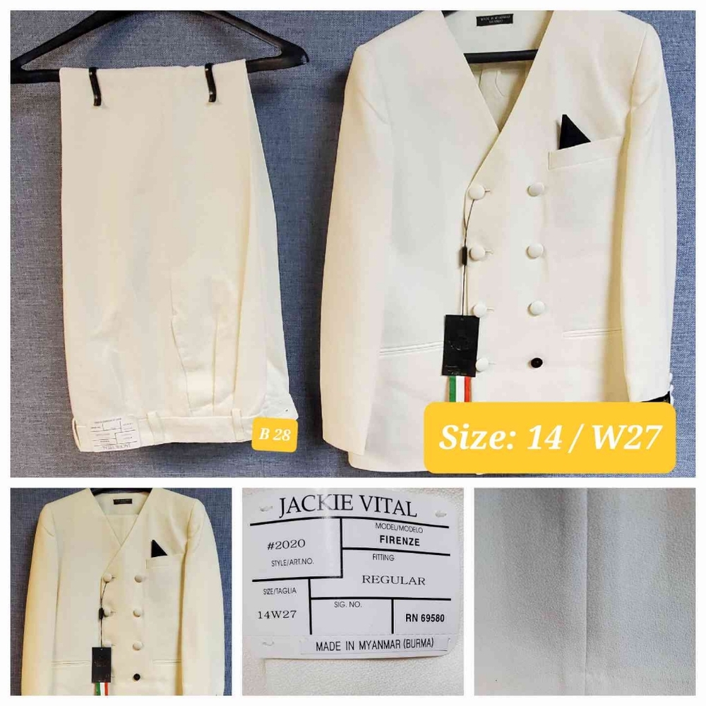 2 Piece Boys Suit | Brand:  J. Vital | Color:  -Cream | RRR Apparel